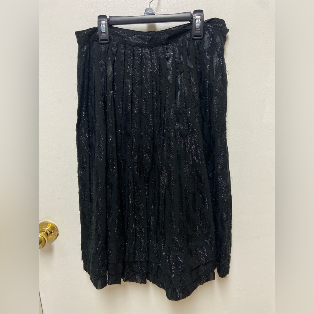 Evan Picone Midnight Black Textured A-Line Skirt
